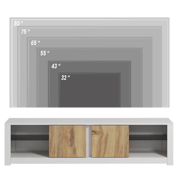 Hanah Home Soporte de TV Blanco y Roble Hanah Home Soporte de TV Blanco y Roble